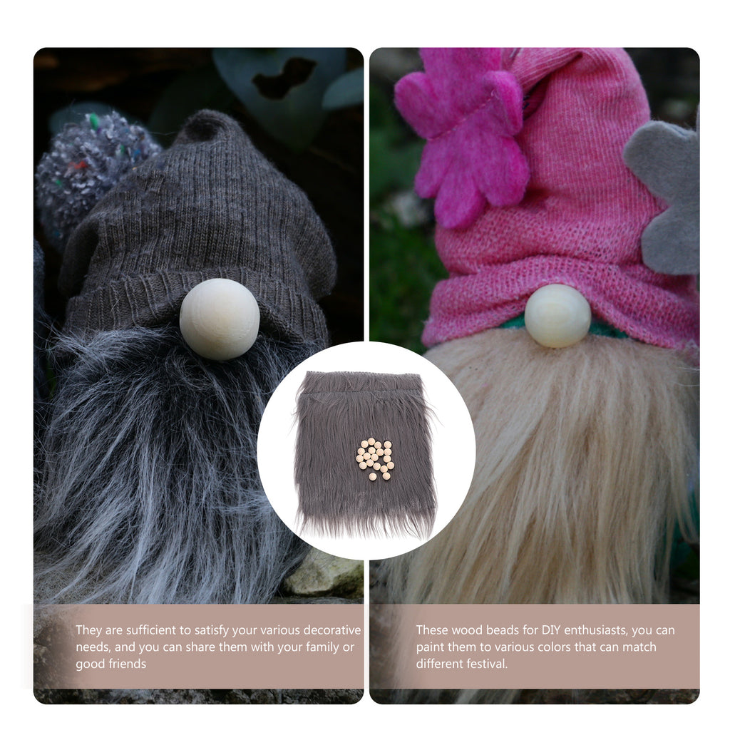 2 Sets DIY Gnome Doll Making Supplies with Faux Fur Fabric & Wooden Balls Q602936