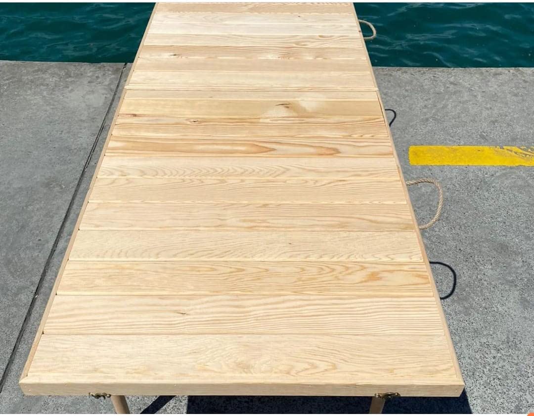 Boho Picnic Table 28"W x 60"L x 13"H Natural Wood O17261