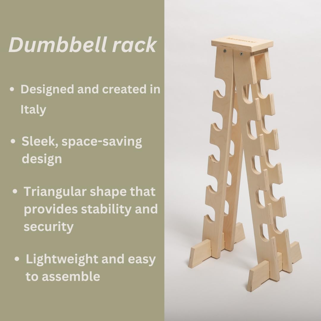 Home Gym Wooden Dumbbell Rack 90kg A4796