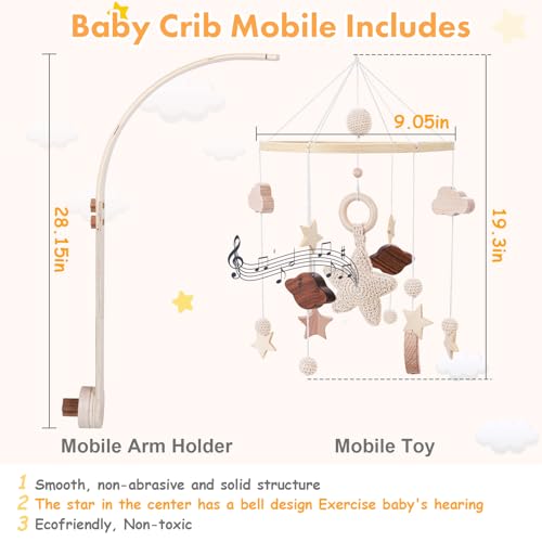 Boho Bee Flower Baby Crib Mobile for Girls Nursery Decor S631