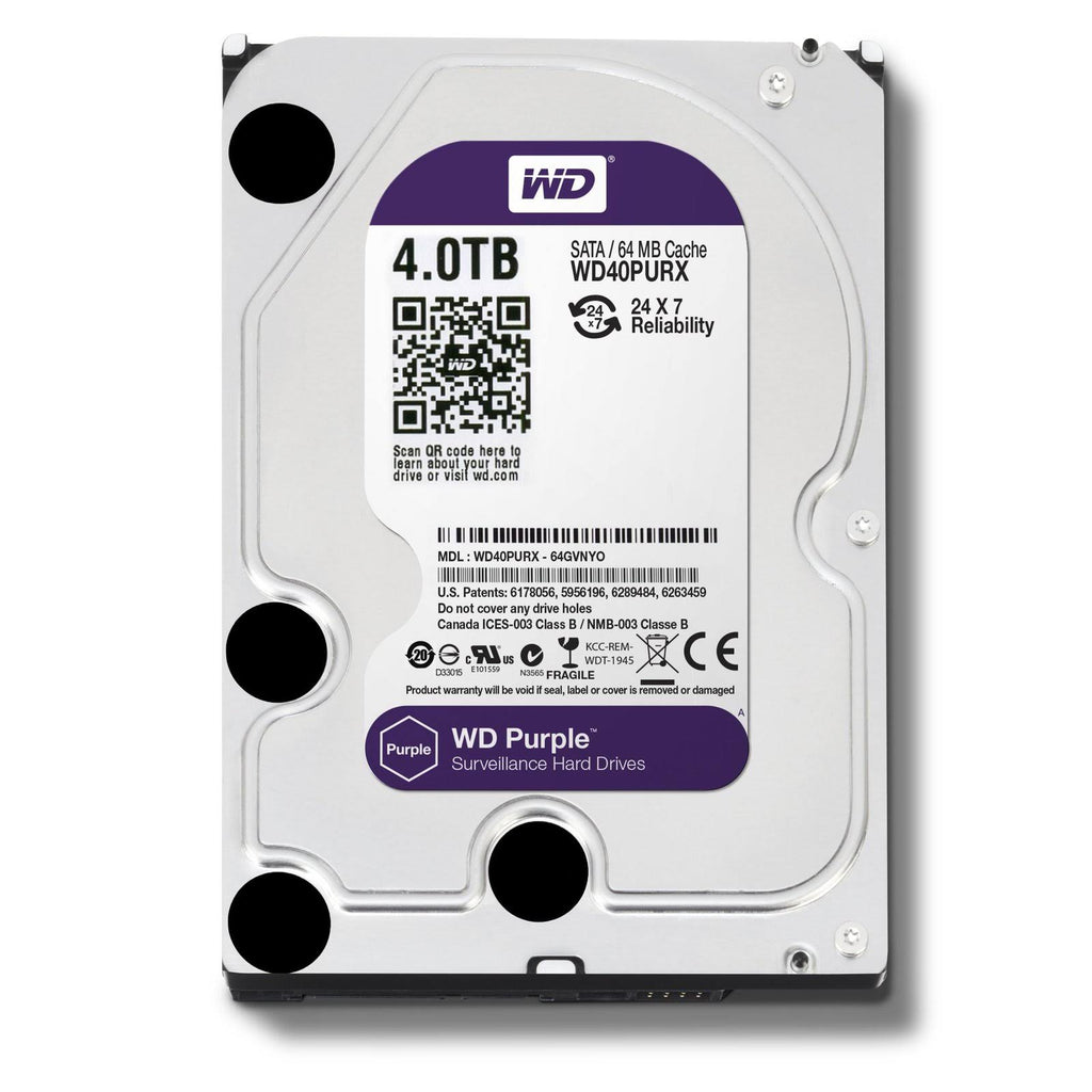 WD Purple Surveillance 4 TB Internal HDD - 3.5x22 - WD40PURX - SATA 6Gb/s