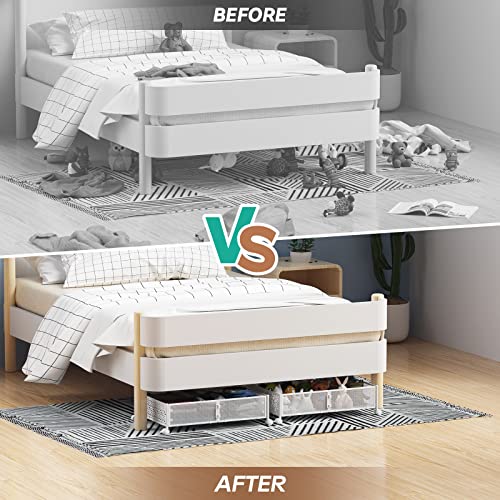 PHINOX Under Bed Storage Containers with Wheels, 4 Pack Y65751
