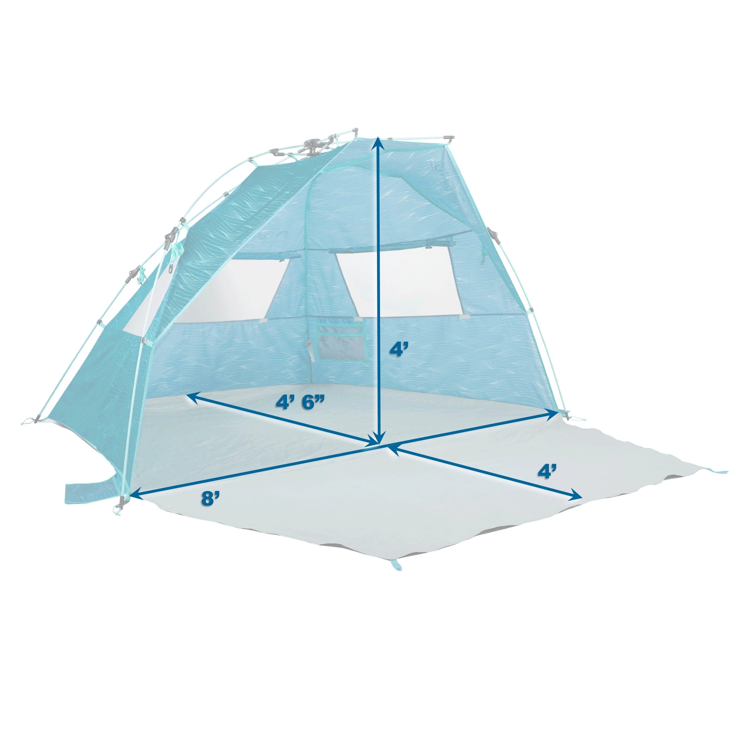 Lightspeed Outdoors Quick Cabana Beach Tent Sun Shelter Aqua B751815