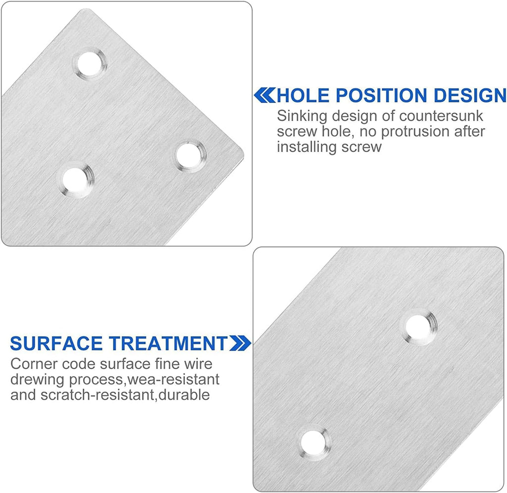 Stainless Steel Mending Plates for Wood, 22 Pack, 2x4 Inch O910820
