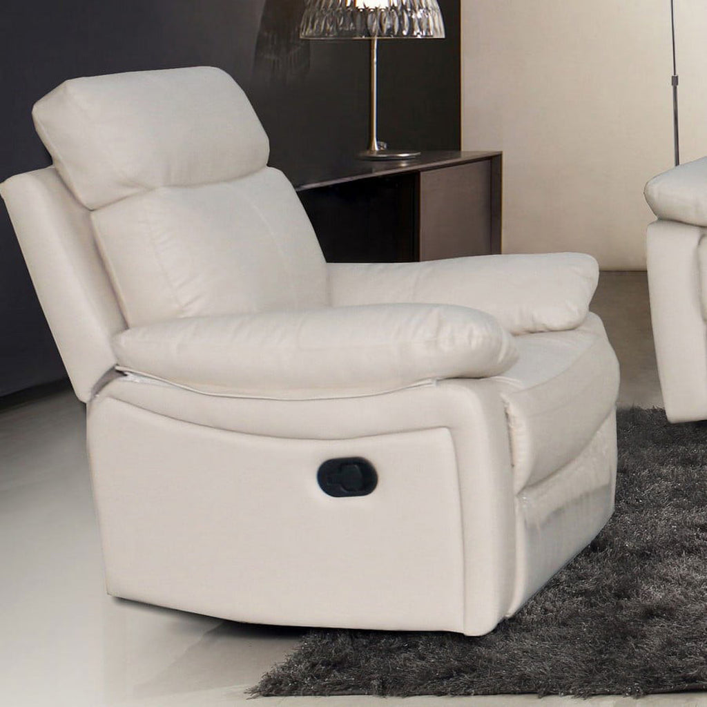 Taupe Reclining Leather Match Living Room Arm Chair