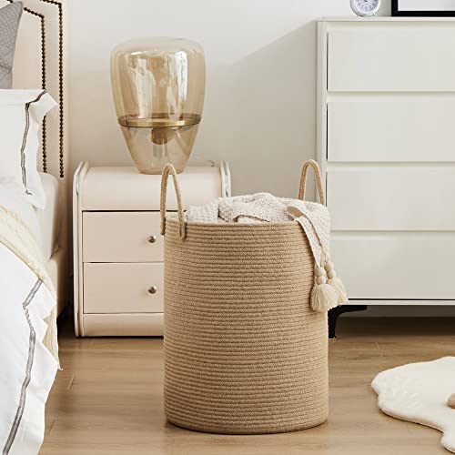 YOUDENOVA Woven Rope Laundry Hamper Basket 72L Pure White B78824