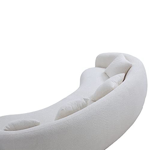 Couch Contemporary Half-Moon Curved Modular Sectional Sofa, 6 Pillows Included, Ginger G6127