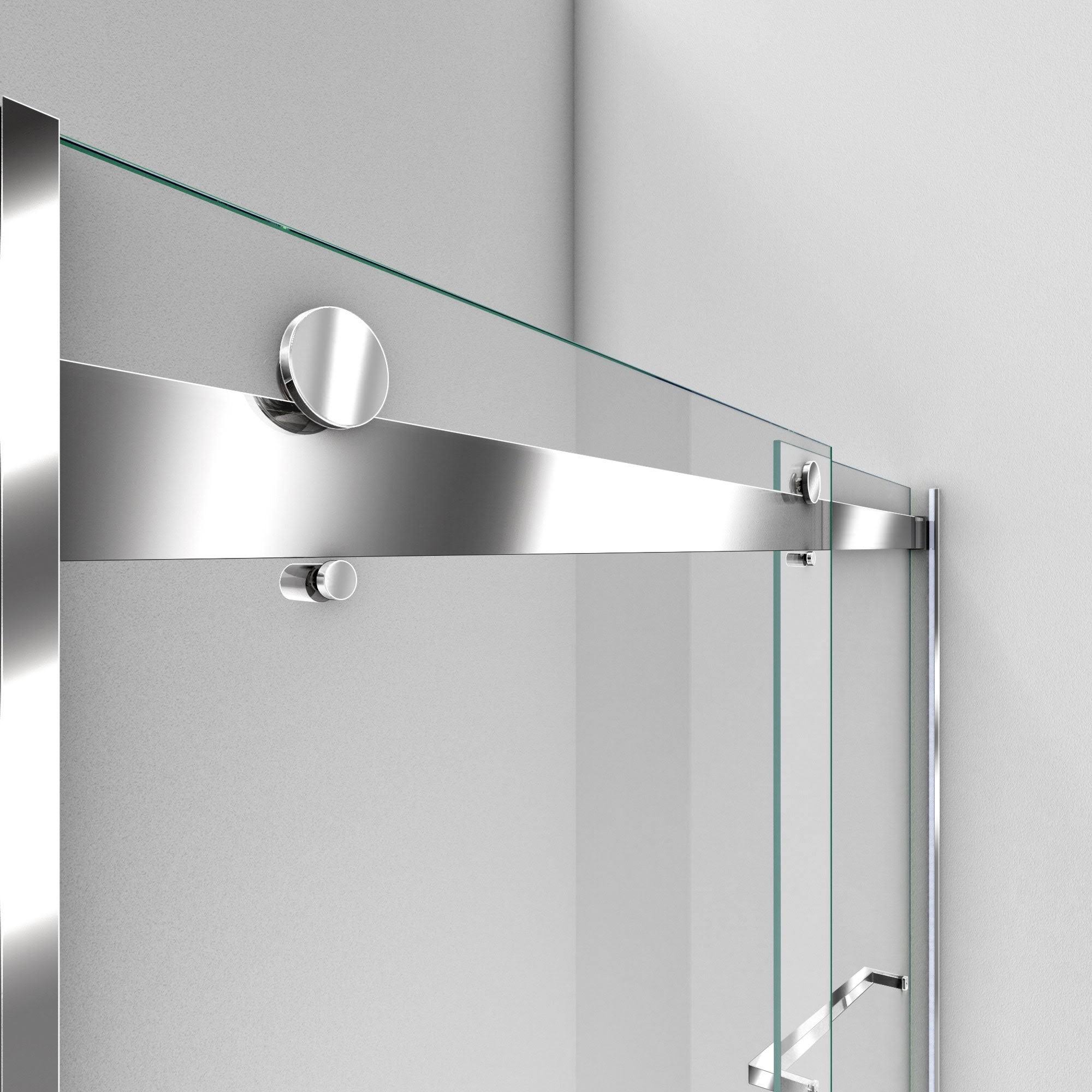 DreamLine Essence Frameless Bypass Shower Door 56-60 in. W x 76 in. H, Satin Q771