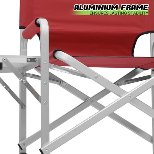 Magshion 31-Inch Folding Camping Director Chair with Side Table, Dark Green L15141