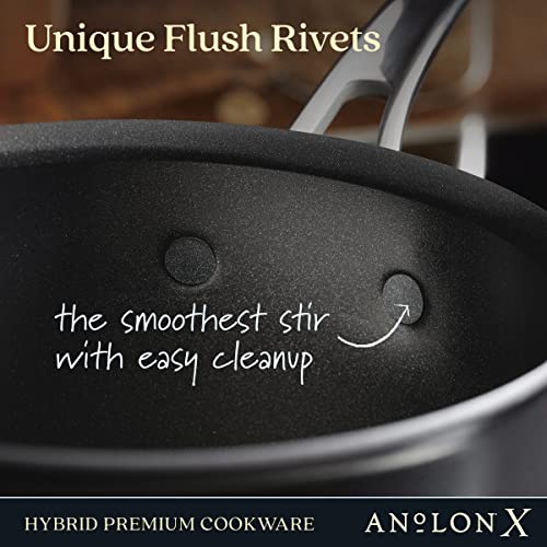 Anolon X Hybrid Nonstick Cookware Set, 12 Piece, Charcoal Gray B384083