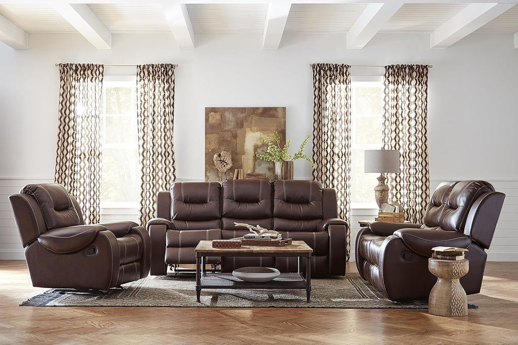 Cambridge Clark Two Piece Sofa and Loveseat Set, Brown R558