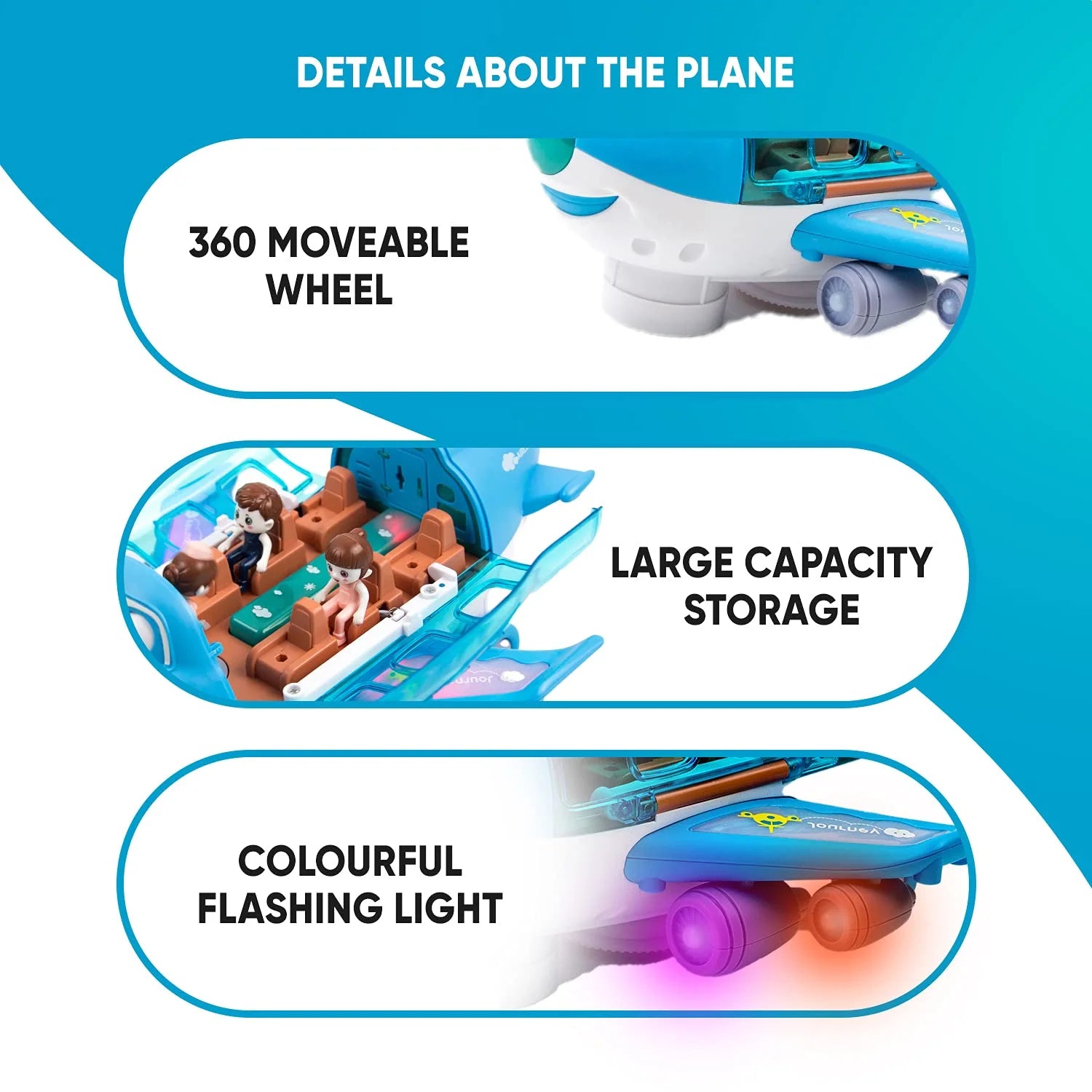 Airplane Toys for Kids with LED Lights and Sounds, Ages 3-12 K31111