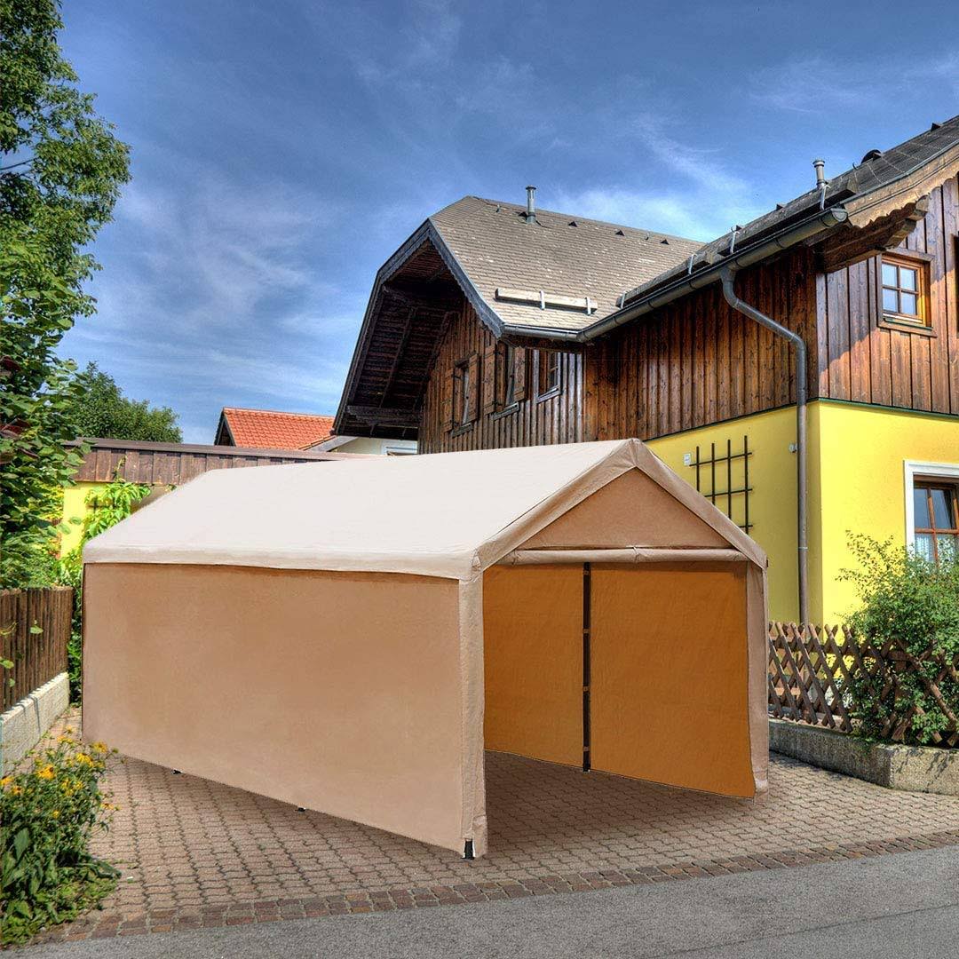 Abba Patio 10 x 20 ft Heavy Duty Beige Carport K61240