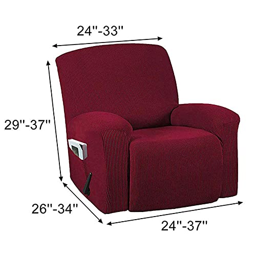 Stretch Recliner Chair Cover with Pockets White Single Seat Y225091