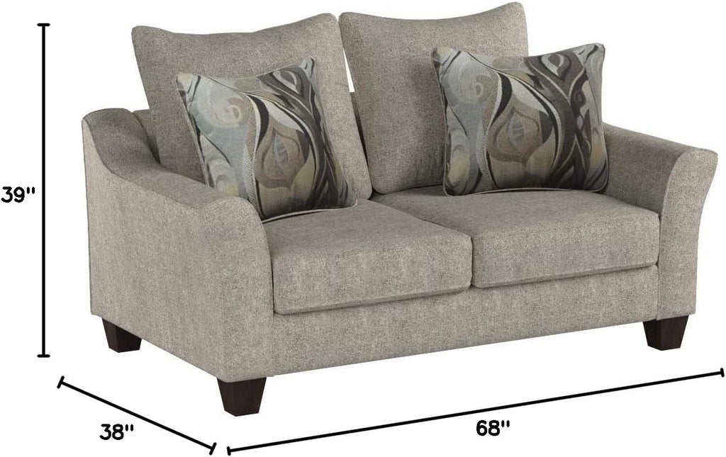 Roundhill Furniture Pillowback Loveseat F333504