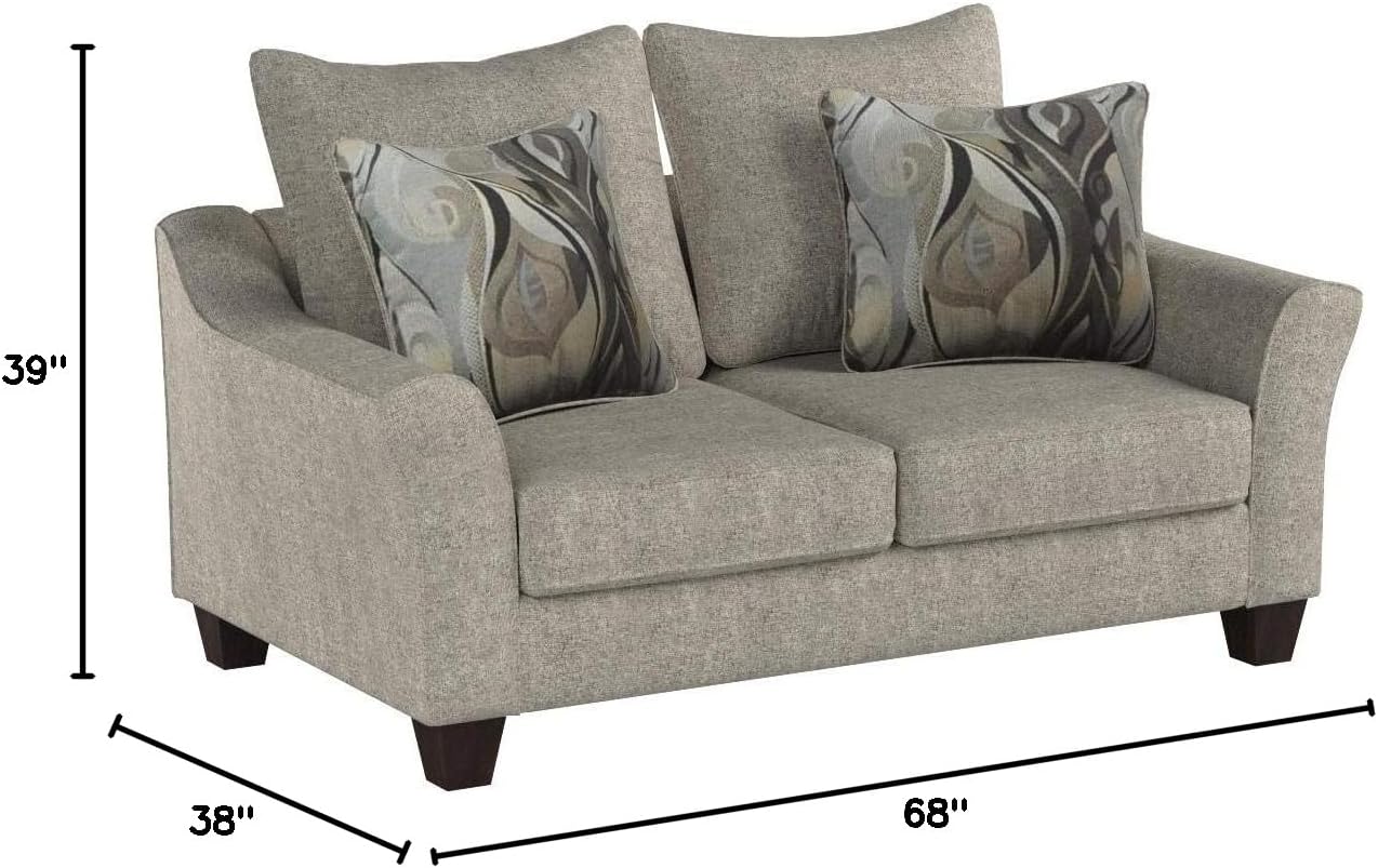 Roundhill Furniture Pillowback Loveseat F333504