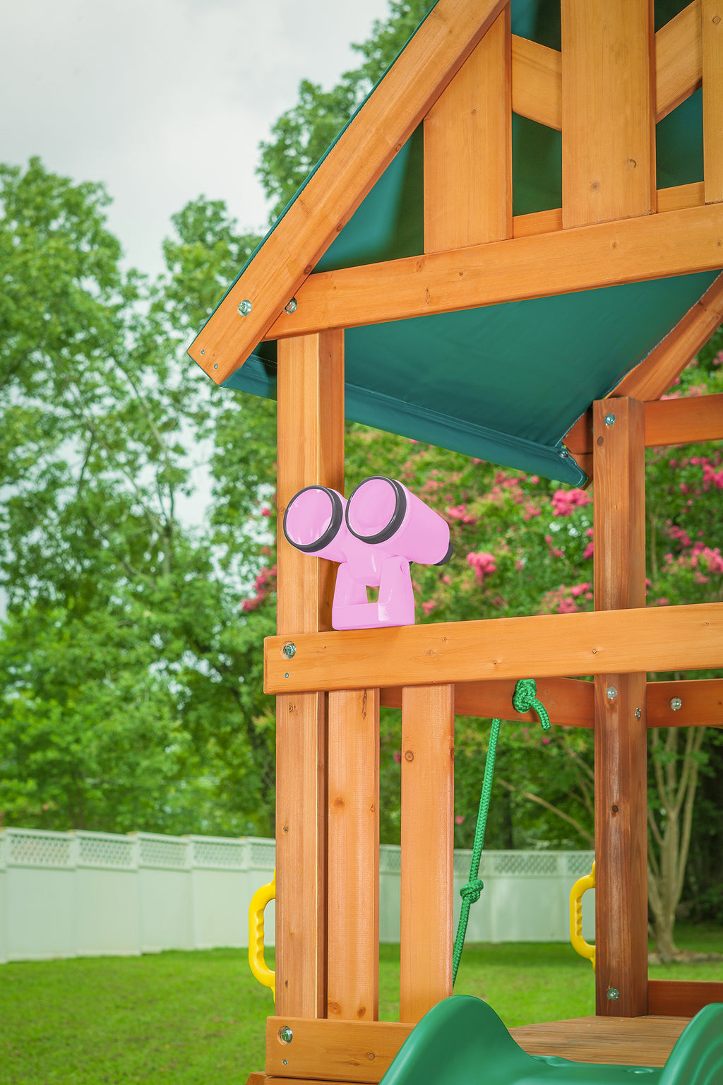Creative Cedar Designs Mountain View Lodge Swing Set with Wooden Roof X456