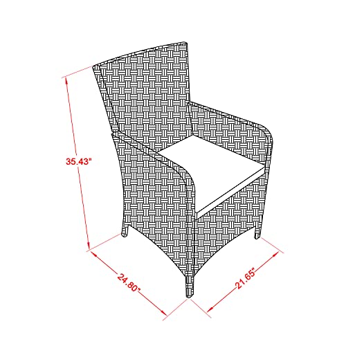 East West Furniture LULU7-53V Luneburg 7 Piece Wicker Patio Set with Glass Table and 6 Armchairs G861985