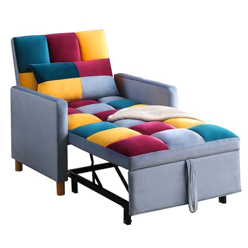 Sofa Chair Pull-Out Bed with Adjustable Backrest, Grey H964