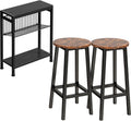 Small End Table for Small Space, 3-Tier Narrow Side Table with Magazine Holder,Small Nightstand, Bar Stools, Set of 2 Bar Stools, Bar Chairs with Footrest