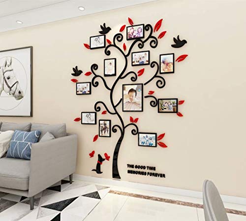 3D Tree Wall Stickers Family Tree Wall Decor Black Trunk DIY Photo Frame L231