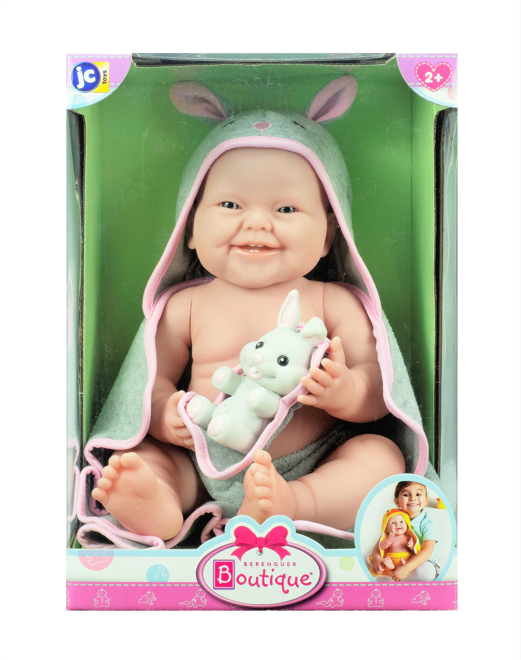 JC Toys La Newborn Baby Doll with Hooded Rabbit Towel 17 Inch S489
