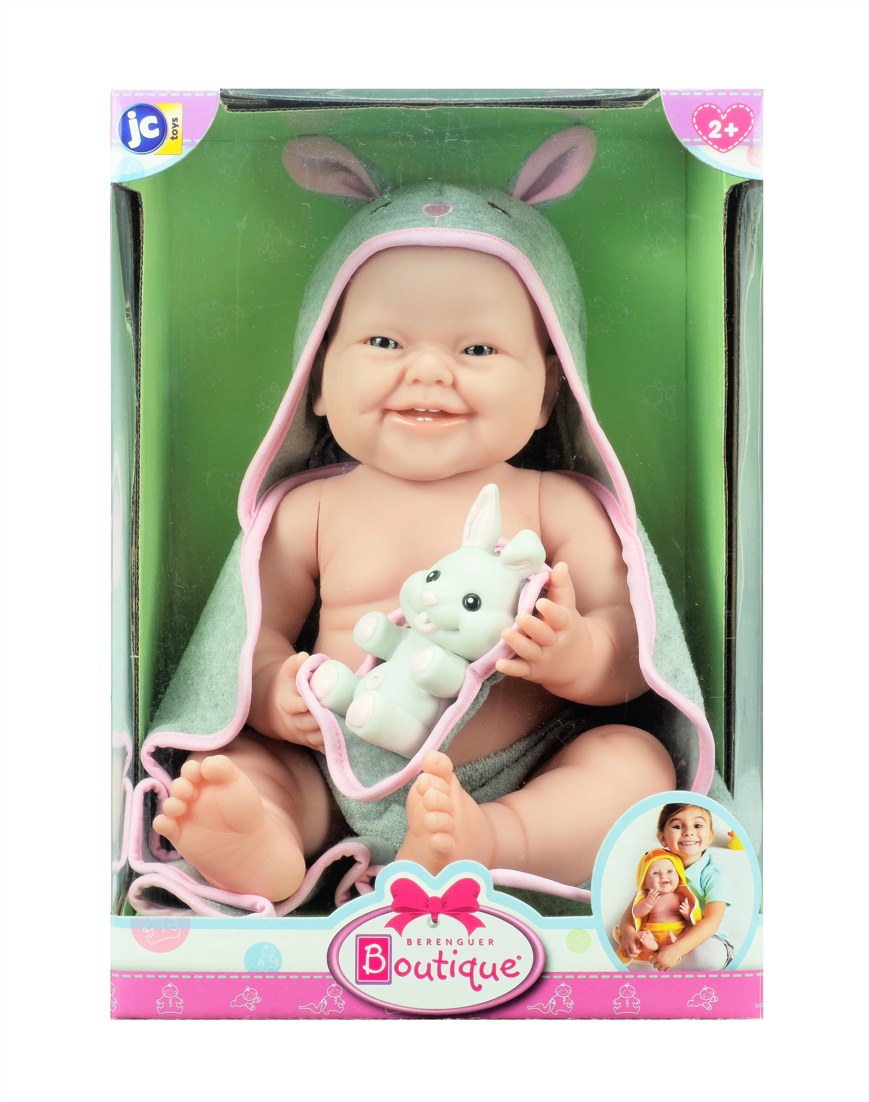 JC Toys La Newborn Baby Doll with Hooded Rabbit Towel 17 Inch S489