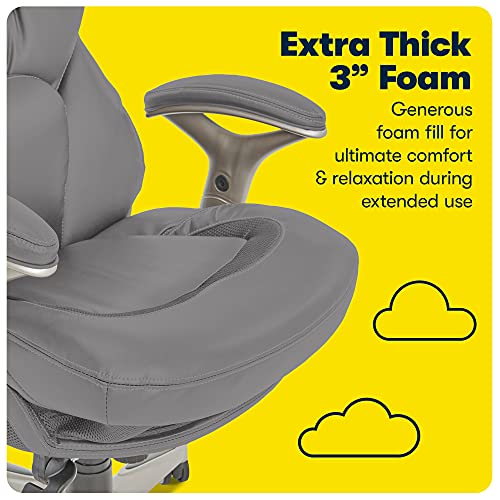 Serta Works Executive Office Chair with Back in Motion Technology, Gray Bonded Leather X1785