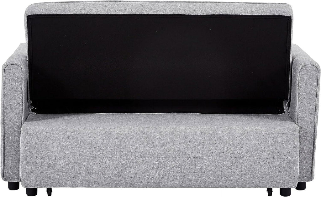 Modern 54" Pull Out Sleep Sofa Bed with Adjustable Backrest and 2 Lumbar Pillows C34954