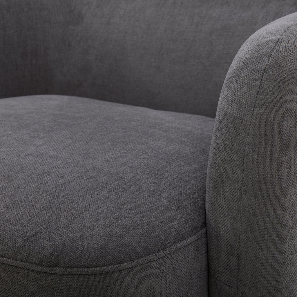 CHITA Modern Swivel Accent Barrel Chair with Adjustable Backrest, Dark Gray W197