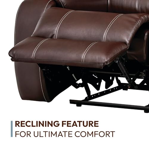 Cambridge Brown Abilene Double Reclining Loveseat Faux Leather Z369532