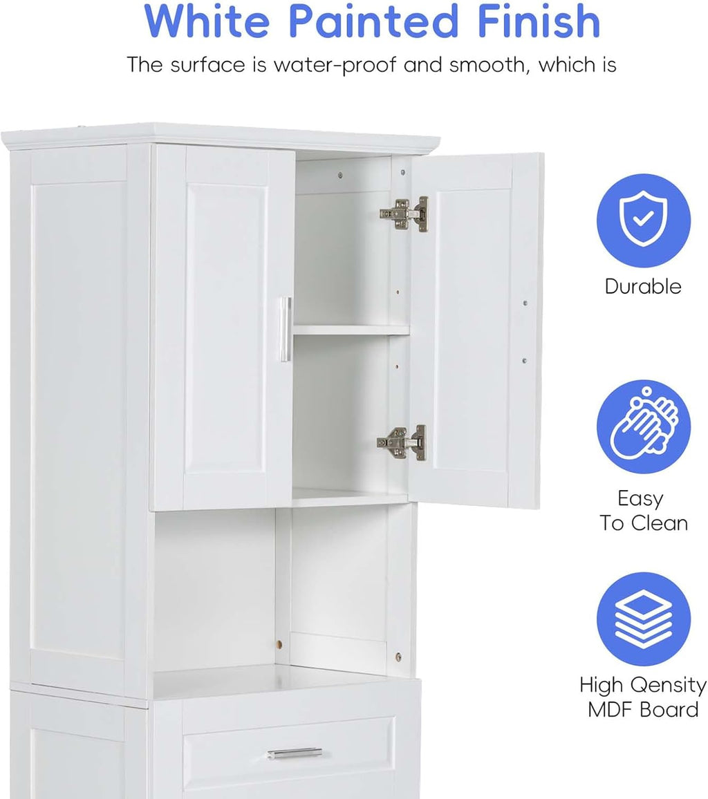 Tilt Out Laundry Hamper Cabinet with 2 Doors and Adjustable Shelf L542579