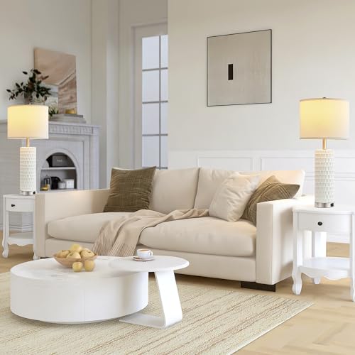 Table Lamps for Living Room Set of 2, 29.7" Tall with Dual USB Ports S24545