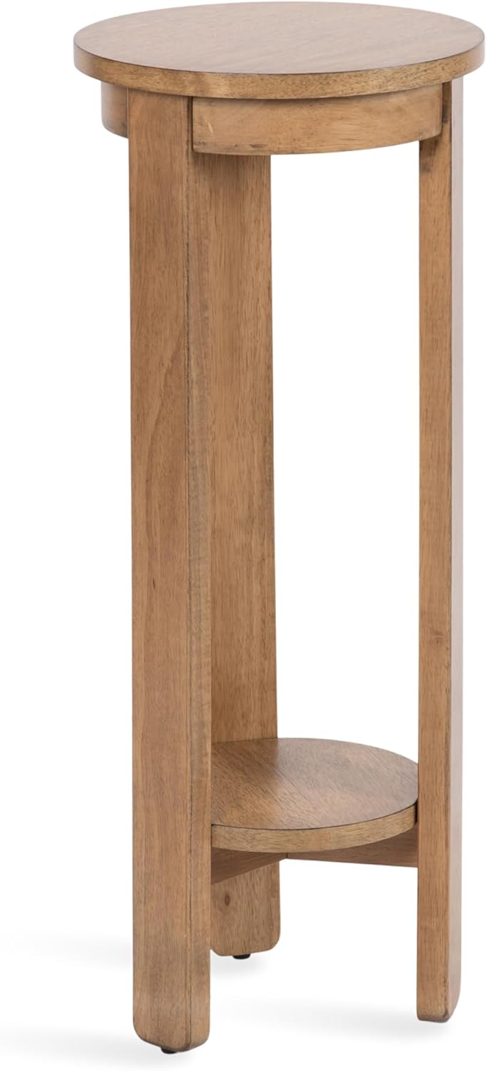 Kate and Laurel Foxford Two-Tier Circle Plant Stand, 12x12x30, Natural F758083