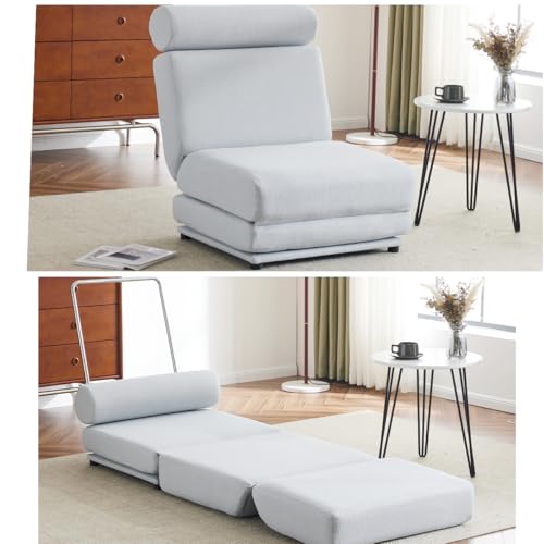 INMOZATA Futon Sofa Bed, Convertible Folding Sleeper Chair, Blue J7981