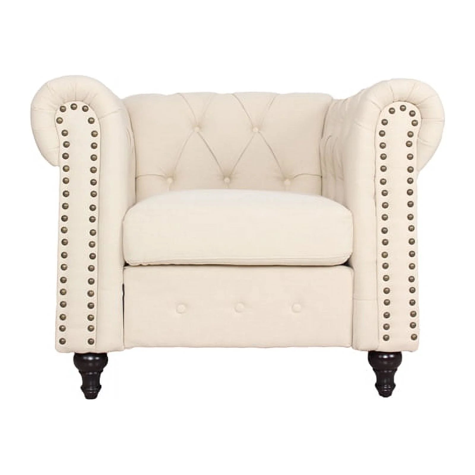 Home Square 3 Piece Living Room Set with Loveseat and Two Accent Chairs in Cream M6070