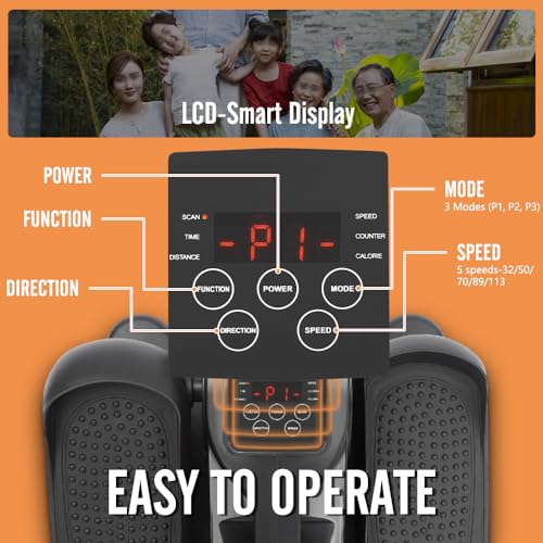 Under Desk Elliptical Electric Seated Pedal Exerciser with Remote Control U141