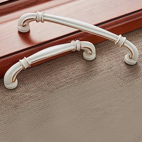 Vintage Ceramic Drawer Knobs 6 Pcs Cabinet Hardware Ivory White G35862