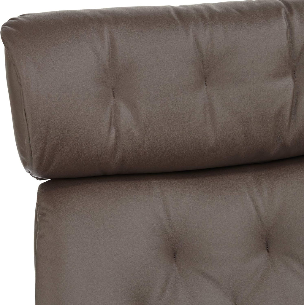 BenchMaster Malibu Chocolate Tufted Faux Leather Swivel Recliner with Ottoman O163593