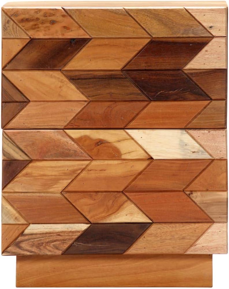 Solid Reclaimed Wood Bedside Cabinet with Shelf P109259