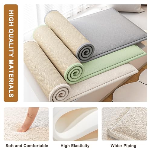 Custom Window Seat Cushions Indoor, 1" Double-sided Reversible Bamboo Mat Bench Cushion S55112