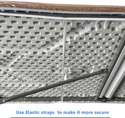 Pioggia Clear Vinyl Oblong Fitted Tablecloth Waterproof Elasticized (8Ft - 30 x 96 inch Rectangle) L13006