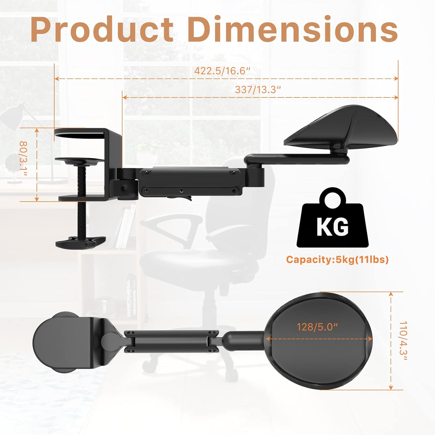 JOY worker Foldable Mobile Standing Desk with Ergonomic Rotating Elbow Cushion Pad Q390749