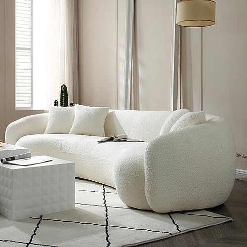 Couch Contemporary Half-Moon Curved Modular Sectional Sofa, 6 Pillows Included, Ginger G6127