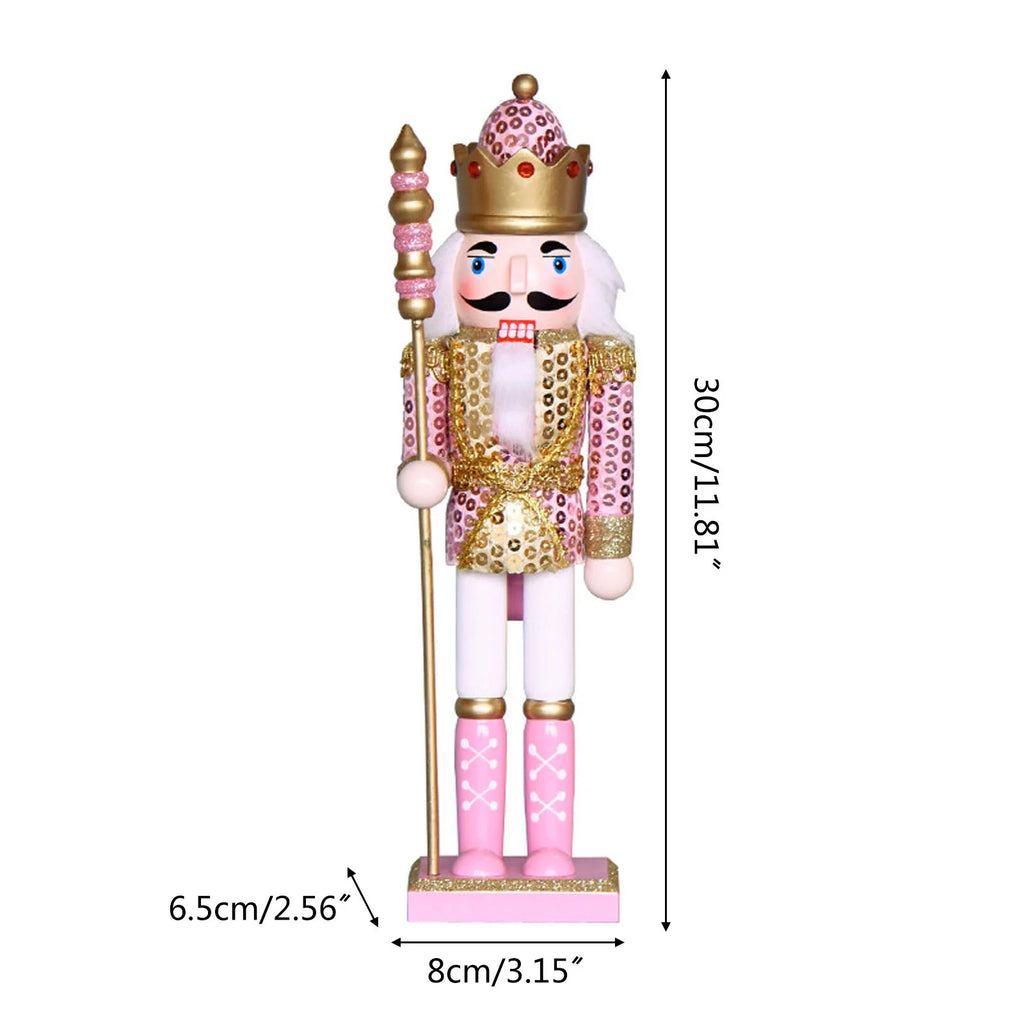 Christmas Wood Pink King Nutcracker Soldier Ornament X64886