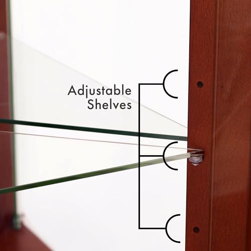 Henf 72" Tall Corner Cabinet with LED Light and Glass Doors X9549