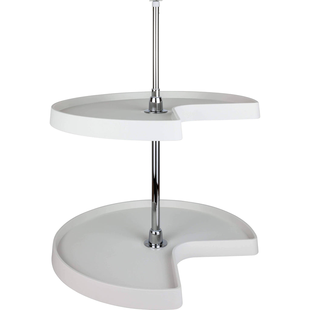 Hardware Resources PLSMK24 24 inch Diameter Kidney Plastic Lazy Susan Set with Chrome Hubs