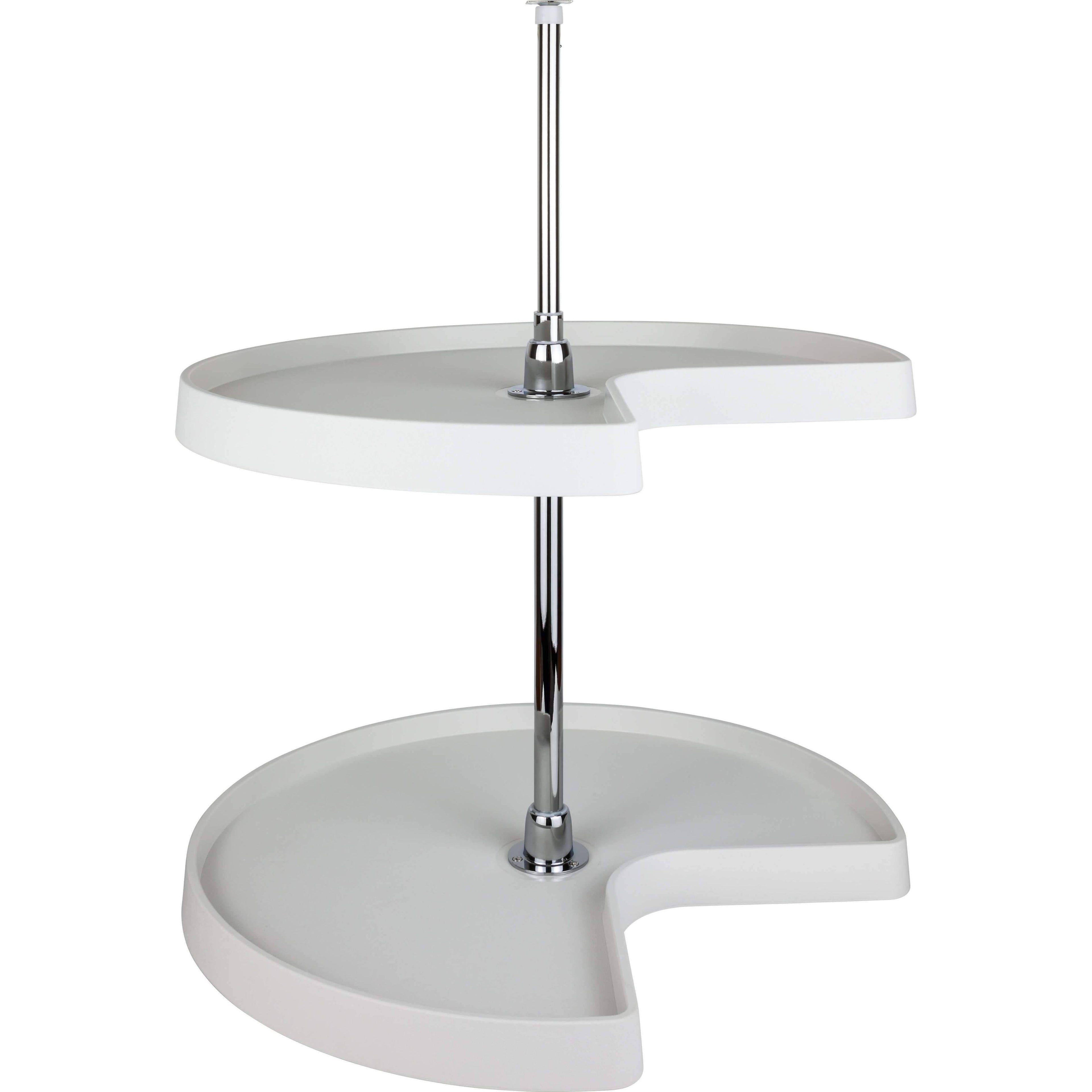 Hardware Resources PLSMK24 24 inch Diameter Kidney Plastic Lazy Susan Set with Chrome Hubs