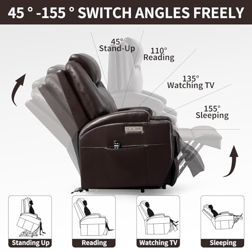 Power Lift Recliner Chair for Elderly with Heat and Massage, Remote Control, Black R52510
