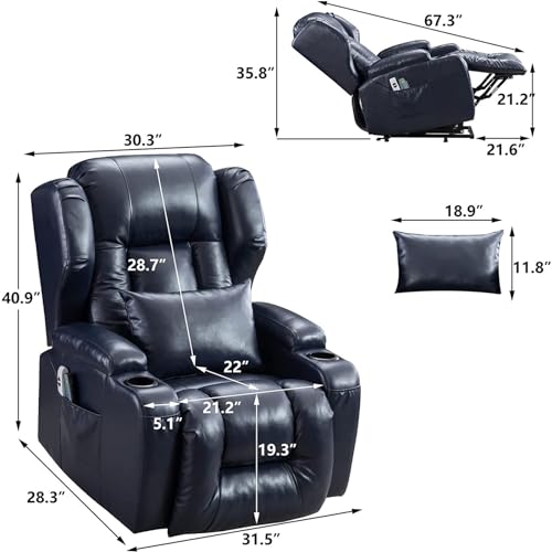 Electric Power Lift Recliner Chair with Massage & Heat for Elderly W997629